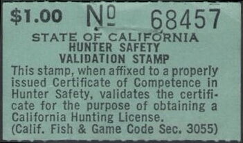 Hunter Safety Validation Stamp