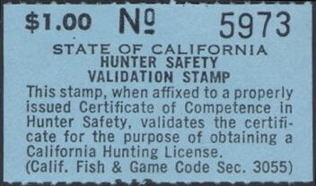 Hunter Safety Validation Stamp