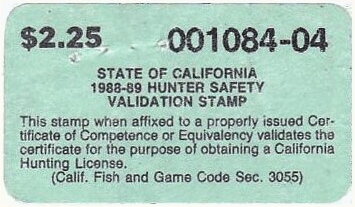 Hunter Safety Validation Stamp