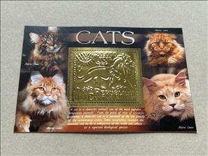 Souvenir Sheet, Cats, Central African Republic,  , Animals (Fauna), Cats, Лев, Mammals