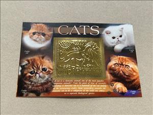 Souvenir Sheet, Cats, Central African Republic,  , Animals (Fauna), Cats, Лев, Mammals