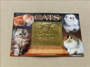 Souvenir Sheet, Cats, Central African Republic,  , Animals (Fauna), Cats, Лев, Mammals
