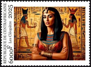 Stamp, Cleopatra, Central African Republic,  , Famous People, Queens, Royalty