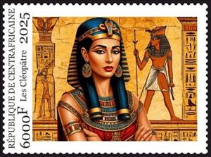 Stamp, Cleopatra, Central African Republic,  , Famous People, Queens, Royalty