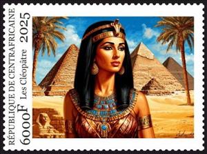 Stamp, Cleopatra, Central African Republic,  , Famous People, Queens, Royalty