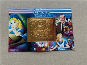 Souvenir Sheet, Disney Classics - Alice in Wonderland, Central African Republic,  , Cartoons, Comics, Disney, Лев, Movies
