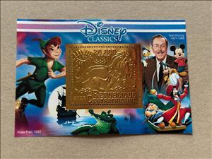 Souvenir Sheet, Disney Classics - Peter Pan, Central African Republic,  , Cartoons, Comics, Disney, Лев, Movies