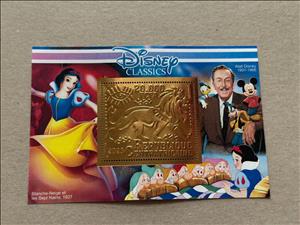 Souvenir Sheet, Disney Classics - Snow White, Central African Republic,  , Cartoons, Comics, Disney, Лев, Movies