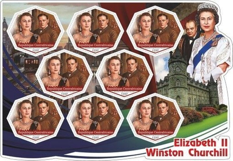 Elizabeth II and Winston Churchill