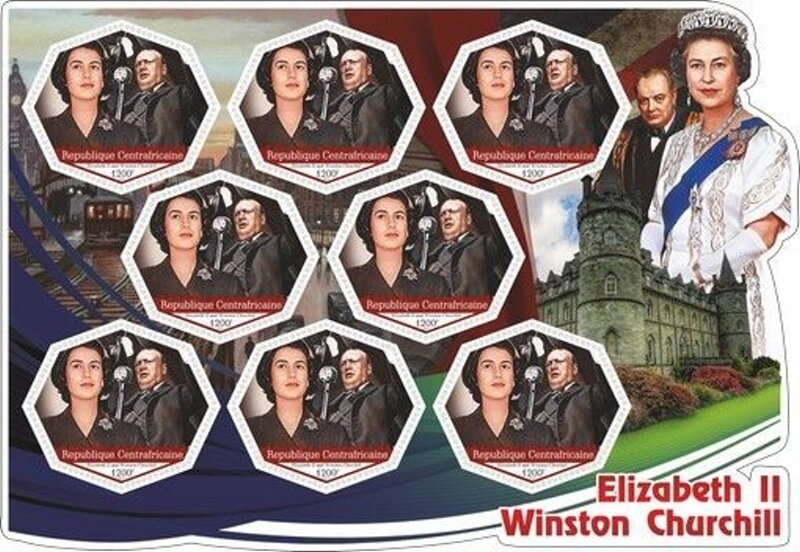 Elizabeth II and Winston Churchill