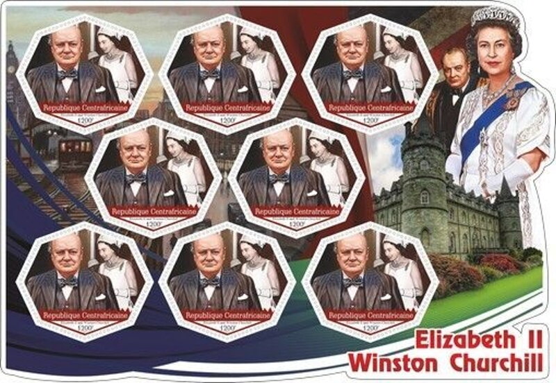 Elizabeth II and Winston Churchill