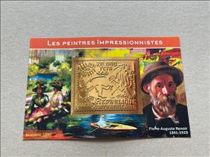 Souvenir Sheet, Impressionists - Pierre-Auguste Renoir, Central African Republic,  , Лев, Painters, Paintings