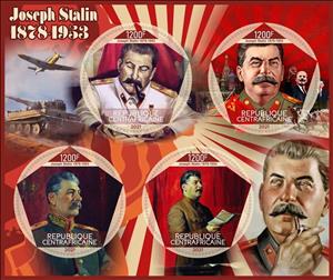 Mini Sheet, Joseph Stalin, Central African Republic,  , Dictators, Famous People, Heads of State, Revolutionaries