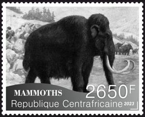 Stamp, Mammoths, Central African Republic,  , Animals (Fauna), Mammals, Prehistoric Animals