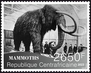 Stamp, Mammoths, Central African Republic,  , Animals (Fauna), Mammals, Prehistoric Animals