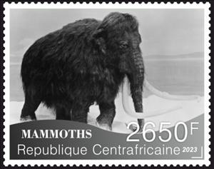 Stamp, Mammoths, Central African Republic,  , Animals (Fauna), Mammals, Prehistoric Animals