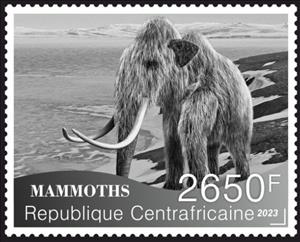 Stamp, Mammoths, Central African Republic,  , Animals (Fauna), Mammals, Prehistoric Animals
