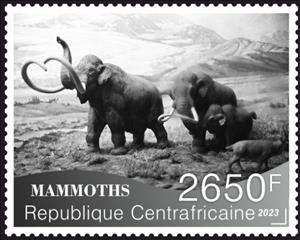 Stamp, Mammoths, Central African Republic,  , Animals (Fauna), Mammals, Prehistoric Animals