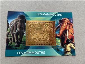 Souvenir Sheet, Mammoths, Central African Republic,  , Animals (Fauna), Лев, Mammals, Prehistoric Animals