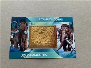 Souvenir Sheet, Mammoths, Central African Republic,  , Animals (Fauna), Лев, Mammals, Prehistoric Animals