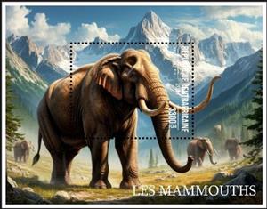 Souvenir Sheet, Mammoths, Central African Republic,  , Animals (Fauna), Mammals, Prehistoric Animals