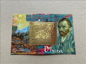 Souvenir Sheet, Paintings by Vincent van Gogh, Central African Republic,  , Лев, Painters, Paintings
