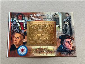 Souvenir Sheet, Reformation Martin Luther, Central African Republic,  , Famous People, Protestant, Reformers