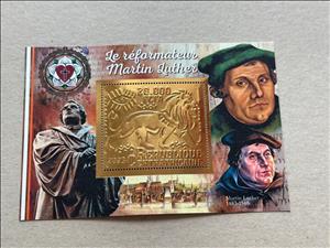 Souvenir Sheet, Reformation Martin Luther, Central African Republic,  , Famous People, Protestant, Reformers