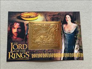 Souvenir Sheet, The Lord of the Rings, Central African Republic,  , Actors, Magic, Magicians, Movies