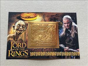 Souvenir Sheet, The Lord of the Rings, Central African Republic,  , Actors, Magic, Magicians, Movies