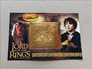 Souvenir Sheet, The Lord of the Rings, Central African Republic,  , Actors, Magic, Magicians, Movies