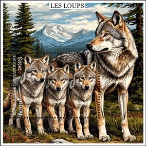 Souvenir Sheet, Wolves, Central African Republic,  , Animals (Fauna), Mammals, Wolves