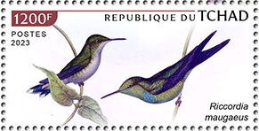 Stamp, Riccordia maugaeus, Chad,  , Animals (Fauna), Birds, Hummingbirds