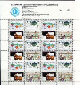 Full Pane, Children's Drawings, Denmark Stamps - Christmas Seals,  , Buildings, Drawings