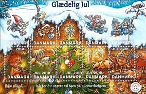 Mini Sheet, Christmas 2018, Denmark Stamps - Christmas Seals,  , Christmas, Dwarfs and Gnomes