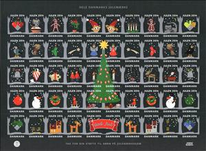 Full Pane, Christmas Icons, Denmark Stamps - Christmas Seals,  , Christmas