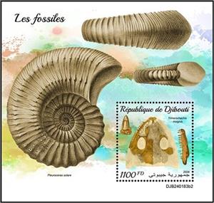 Souvenir Sheet, Trimerorhachis insignis, Djibouti,  , Fossils, Prehistory