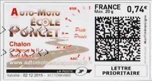 Stamp, Auto Moto Ecole Poncet, France,  , Driving Schools