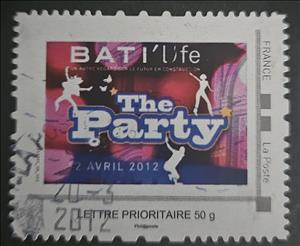 Stamp, BATI'life - The Party - 2 Avril 2012, France,  , Breakdancing, Butterflies and Moths, Dance, Stars, Stylized Figures / Persons