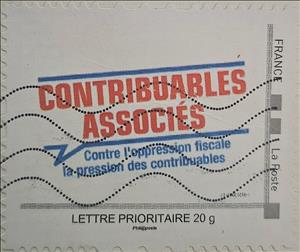 Stamp, Contribuables Associés, France,  , Letters (Alphabet)