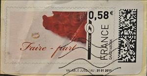 Stamp, Faire-part, France,  , Weddings