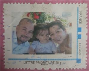Stamp, Familly with baby, France,  , Children, Families, Men, Women