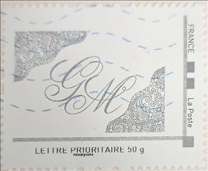 Stamp, GM Initials, France,  , Letters (Alphabet)