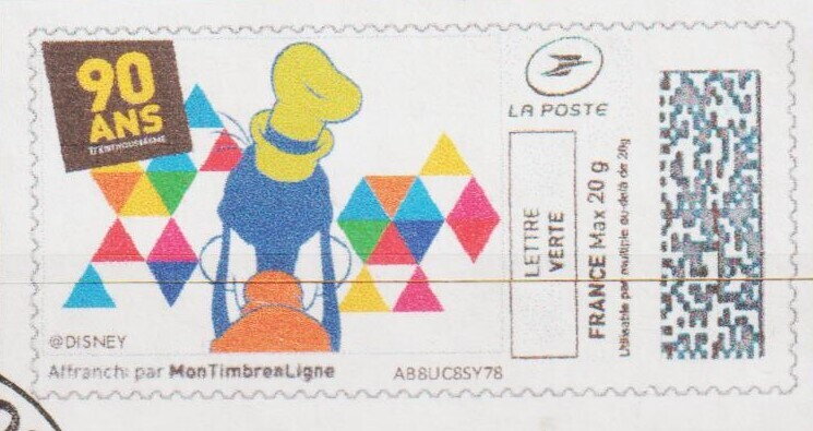 Goofy from behind. Coloured Triangles in the background