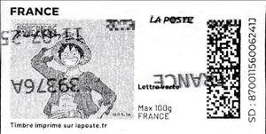 Stamp, Luffy in grey, France,  , Cartoons