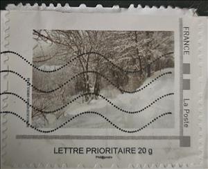 Stamp, Snowy forest, France,  , Forests, Snow, Trees