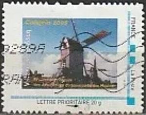 Stamp, Windmill, France,  , Windmills