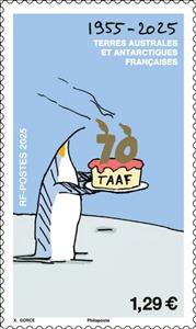 Stamp, French Southern & Antarctic Territories, 70 Years, French Southern and Antarctic Lands (TAAF),  , Penguins