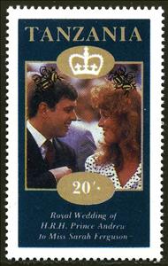 Stamp, Prince Andrew and Sarah Ferguson, Tanzania,  , Royalty, Princes, Weddings