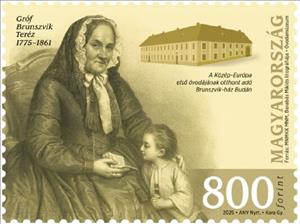 Stamp, Therese Brunszvik, Educator, Hungary,  , Education, Famous People, Women
